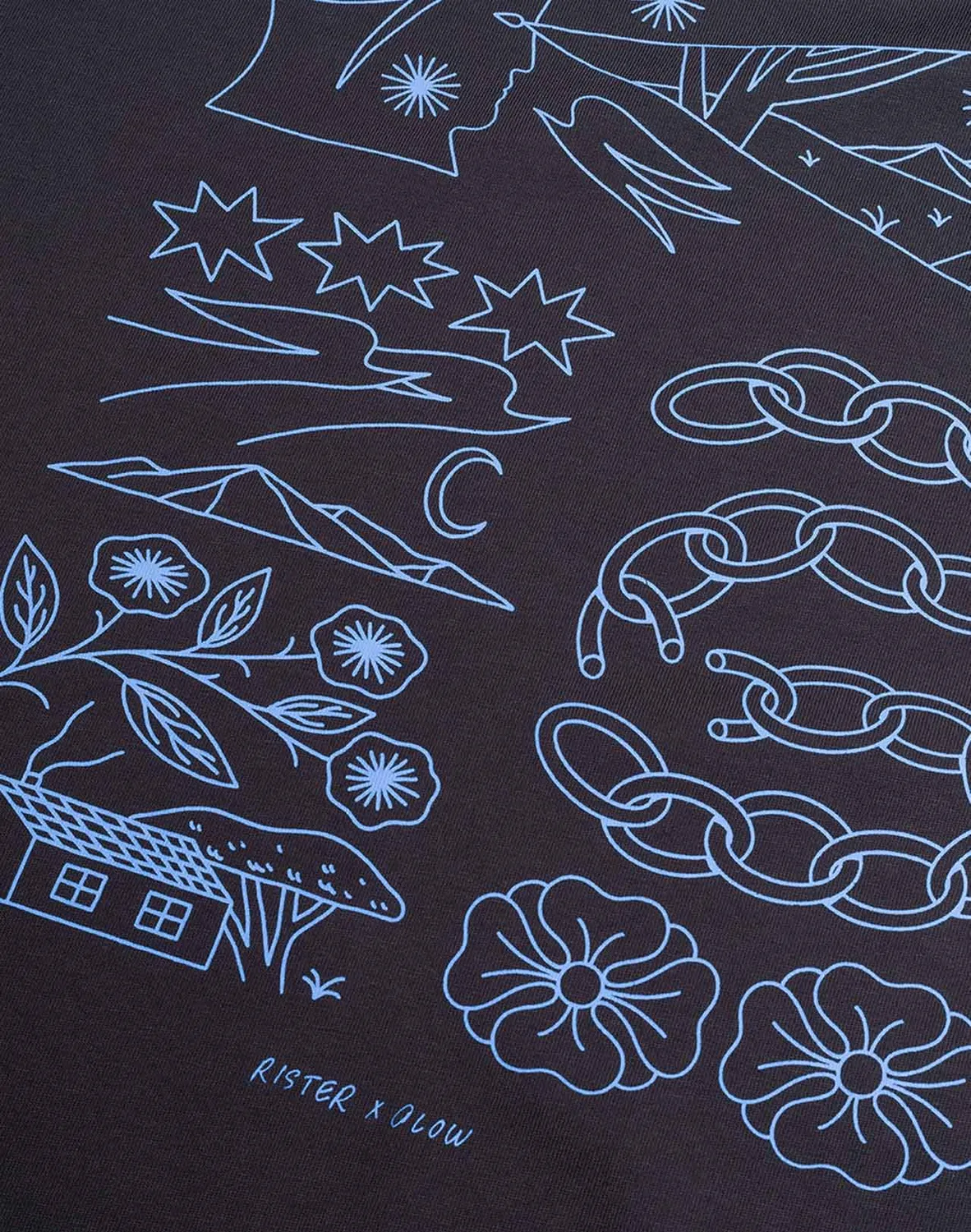 OLOW Awake t-shirt manches longues noir carbone coton bio