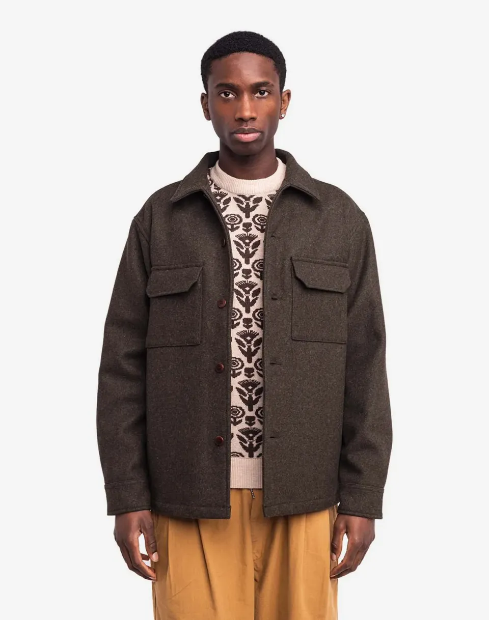 OLOW Percy veste kaki manteau laine