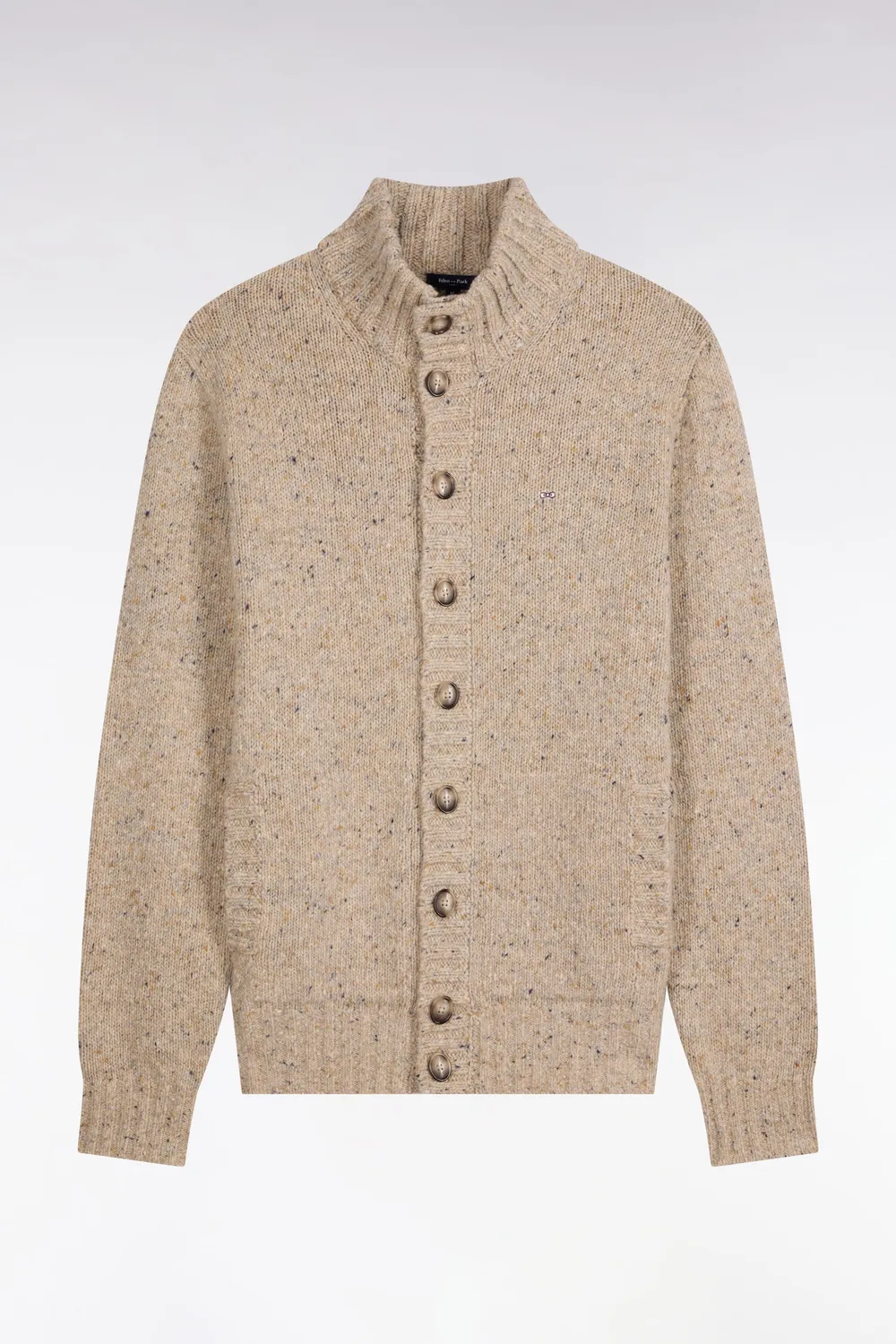 Eden Park cardigan boutonné maille épaisse écru coupe droite