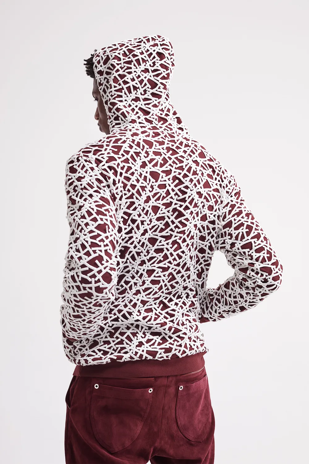 French Deal Spider hoodie coton guipure