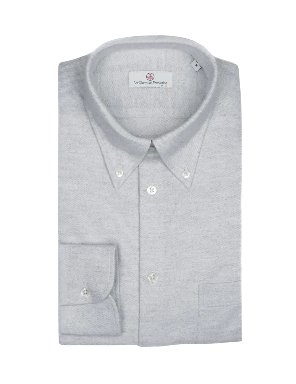 La Chemise Française Flanelle Grise chemise homme col boutonné