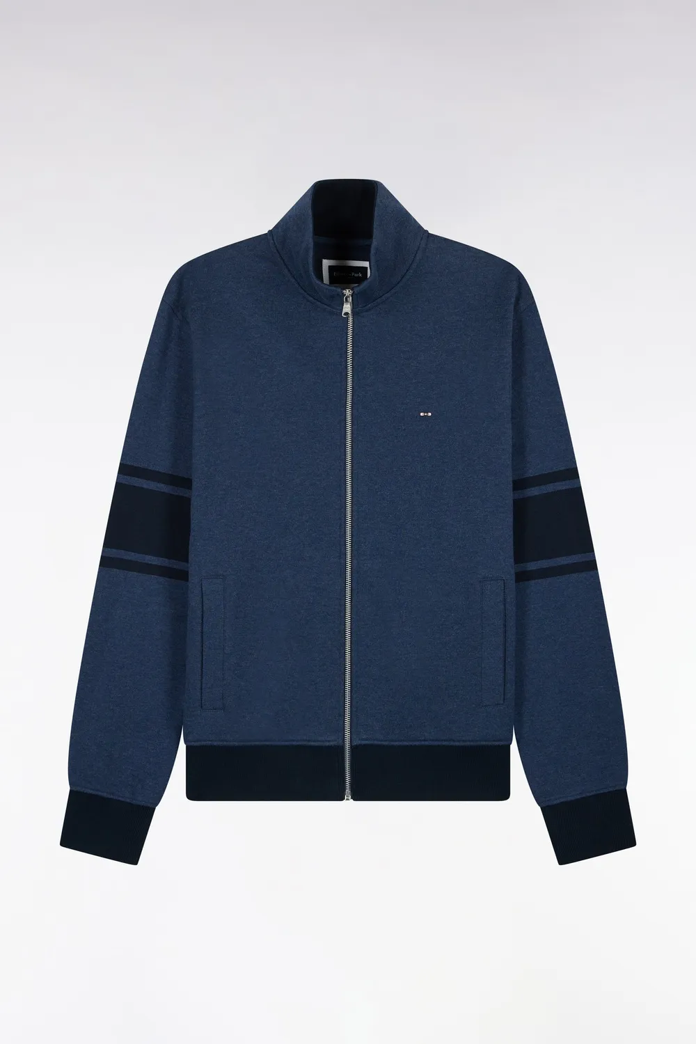 Eden Park Sweat Zippé Molleton Coton Chiné Col Camionneur