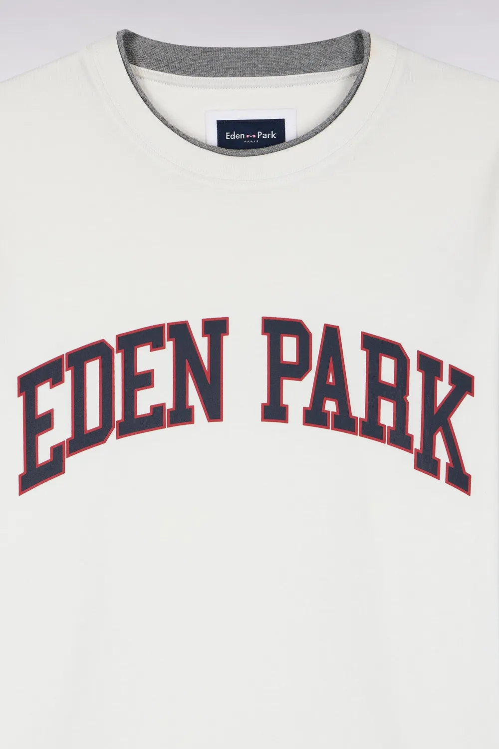 Eden Park College t-shirt manches longues écru coton