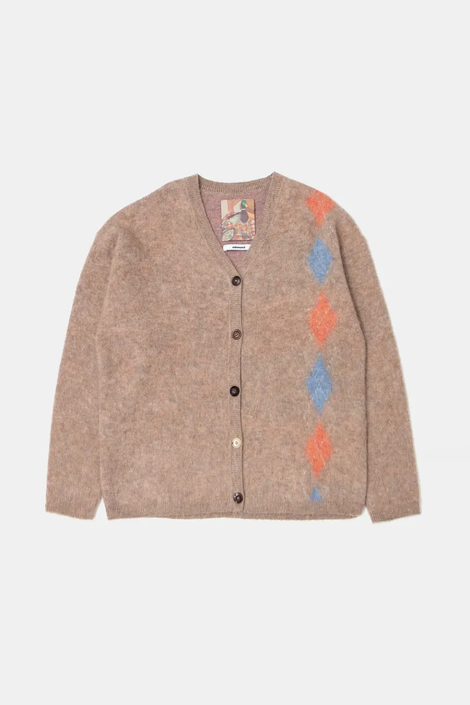 Edmmond Studios Rombé Cardigan Plain Brown cardigan marron