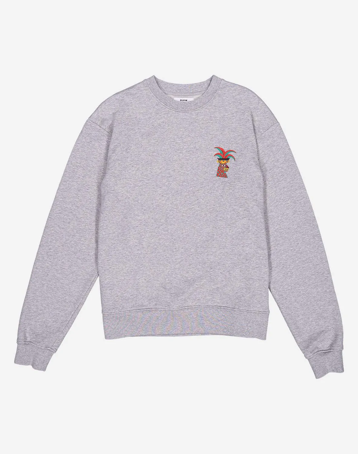 OLOW Yaguar sweat gris chiné coton bio brodé