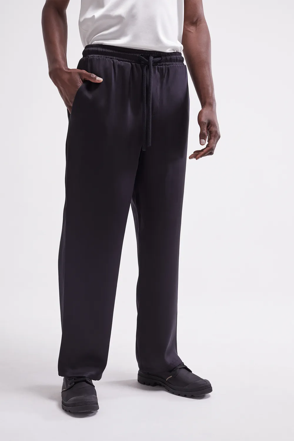 French Deal Move pantalon satin de soie fluide