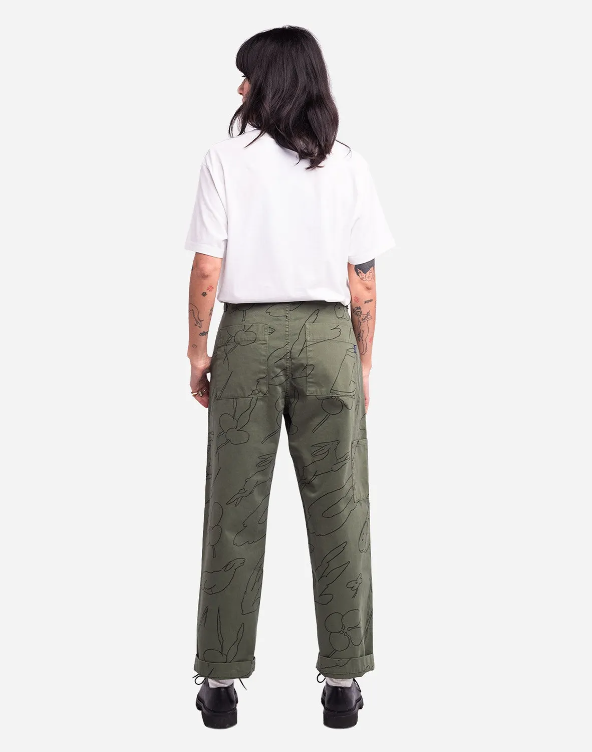 OLOW Chuck Gower pantalon kaki sérigraphié