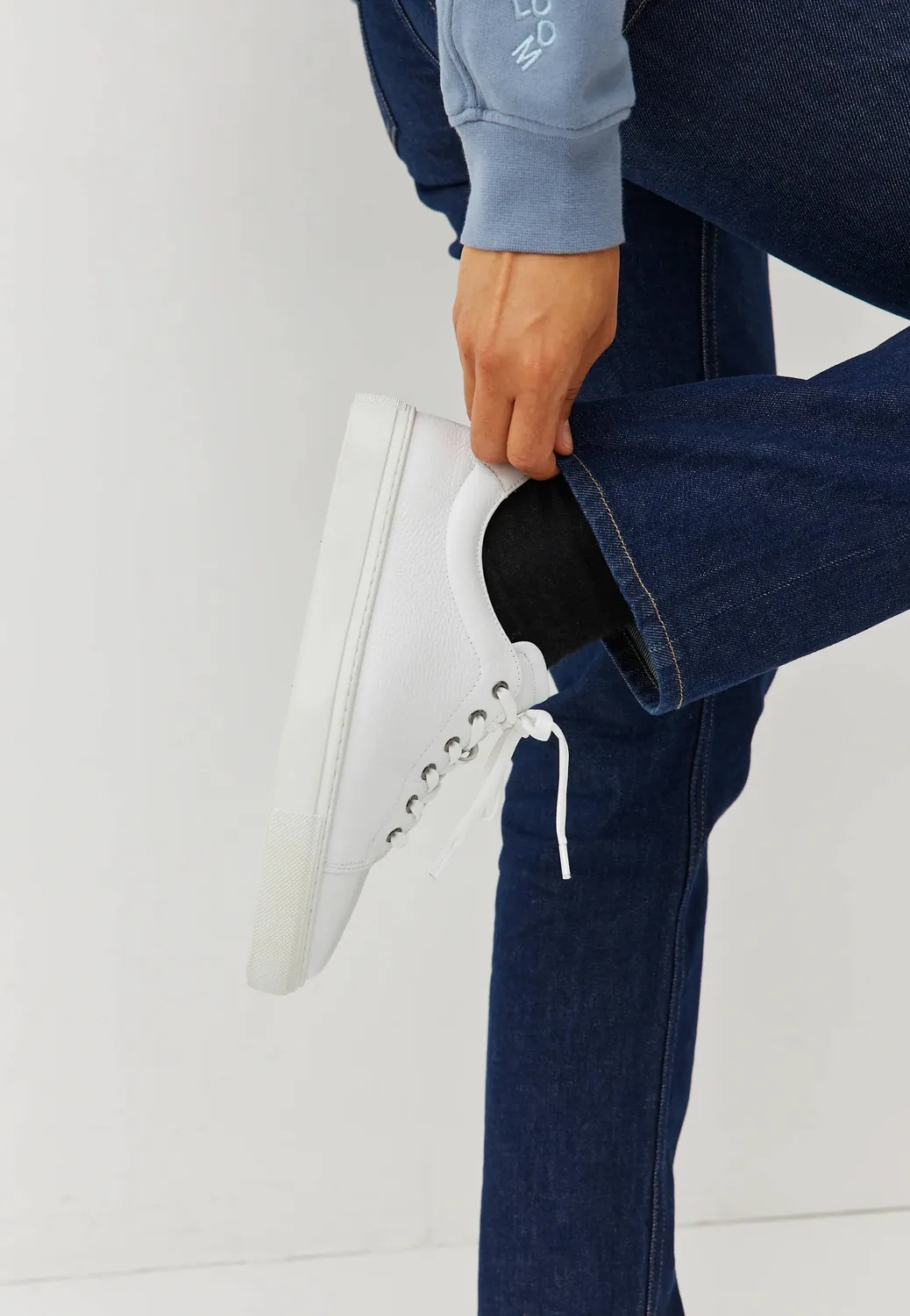 Loom baskets sneakers cuir blanc