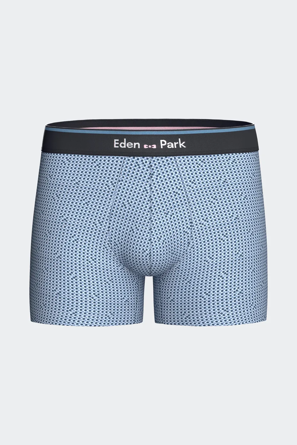 Eden Park Lot 2 Boxers Coton Stretch Marine Ciel Homme