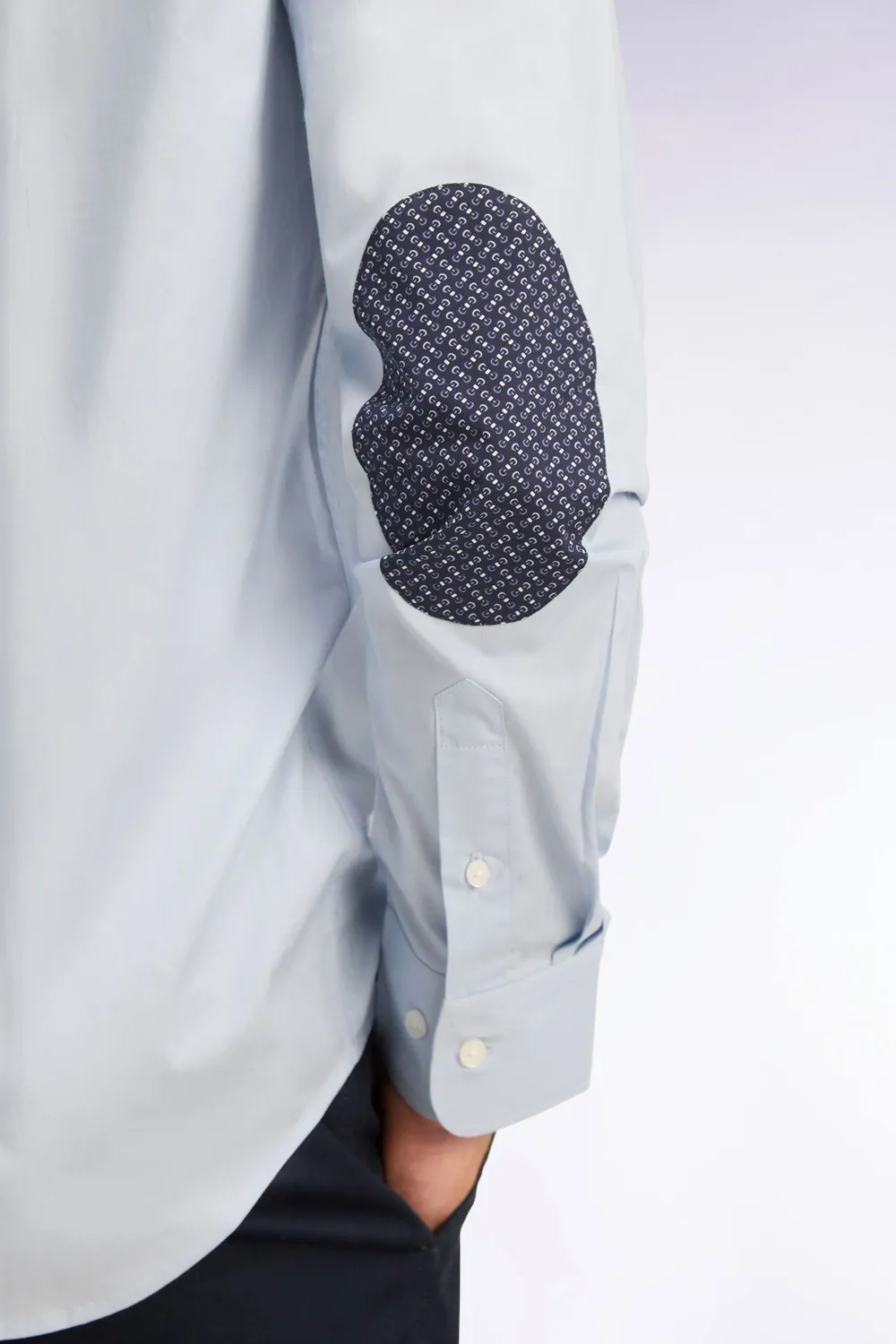 Eden Park Legend chemise homme ciel micromotifs coupe droite