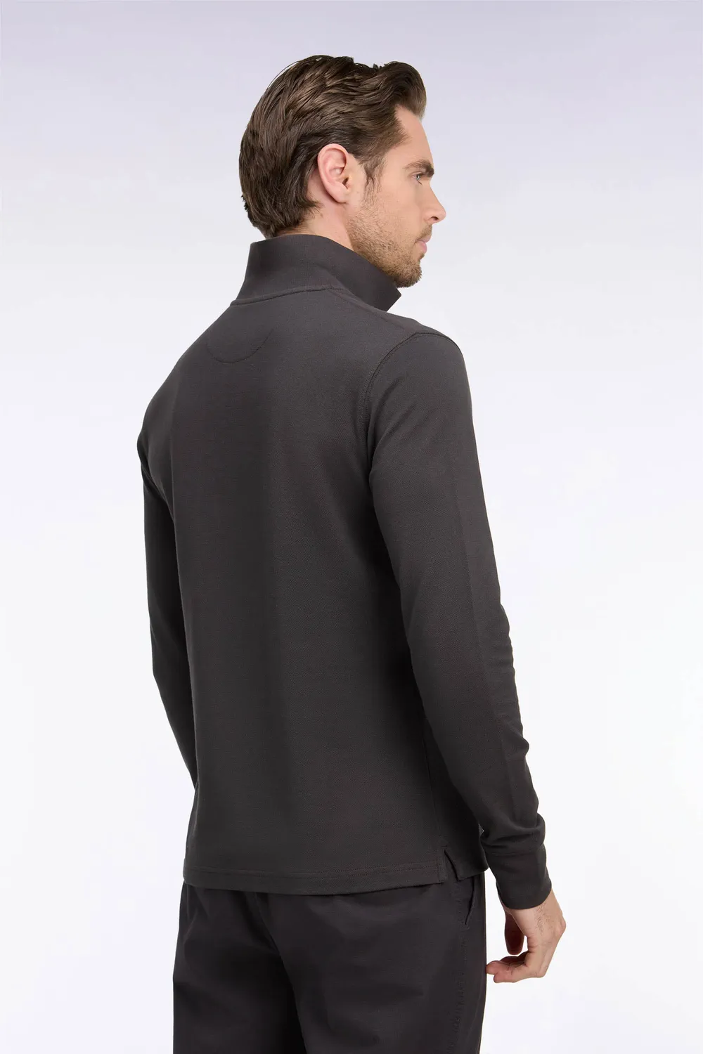 Eden Park polo manches longues pima marron droit