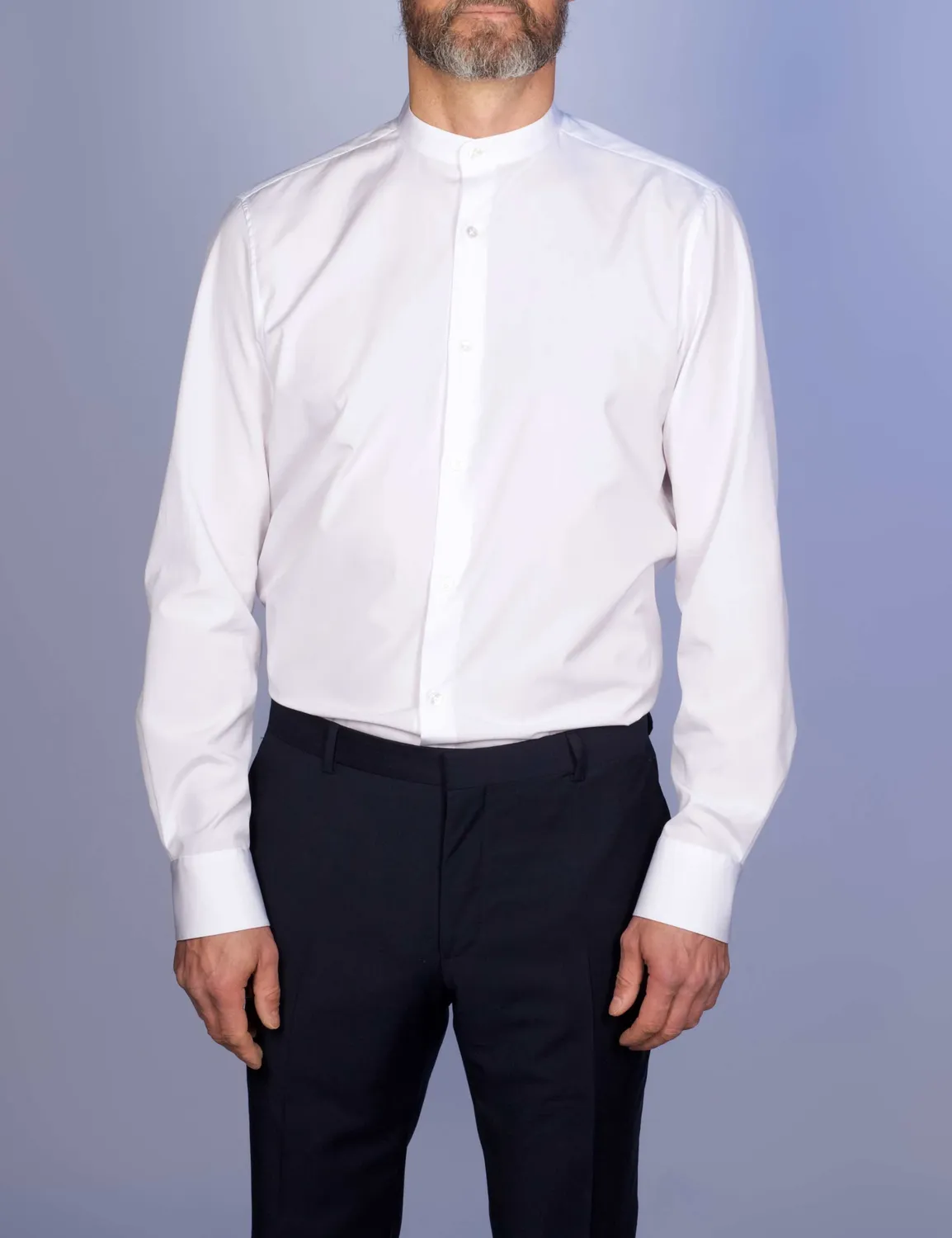 La Chemise Française Blanche Popeline chemise homme col officier