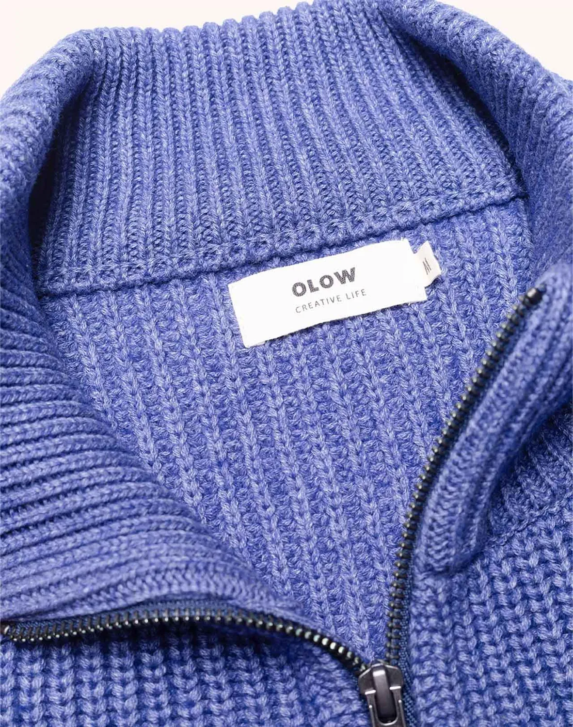 OLOW Banjo pull col zippé bleu chiné