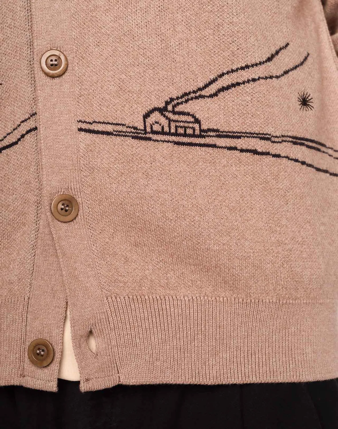 Olow Paysac cardigan taupe laine mérinos