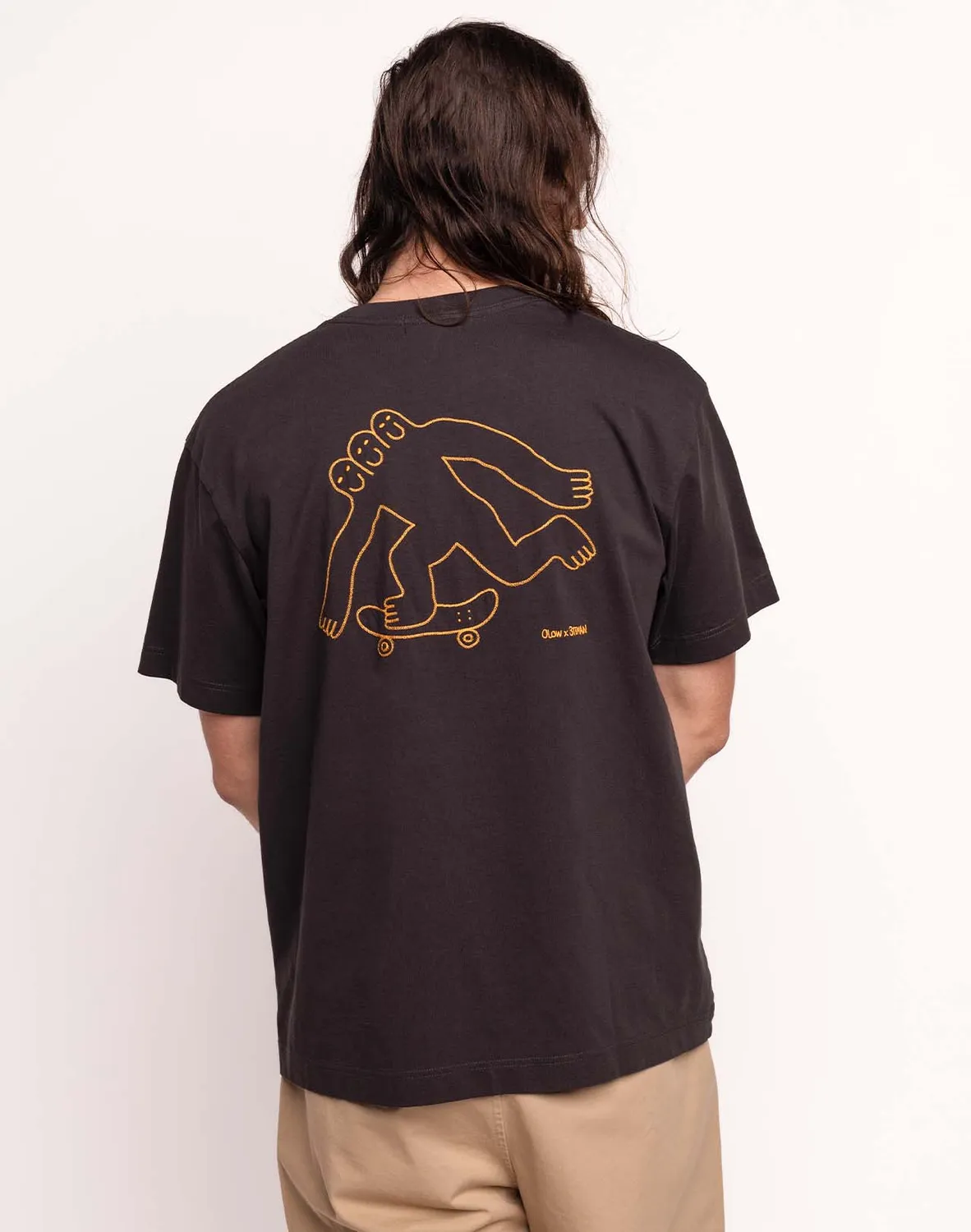 OLOW Cruising t-shirt noir carbone poche brodé