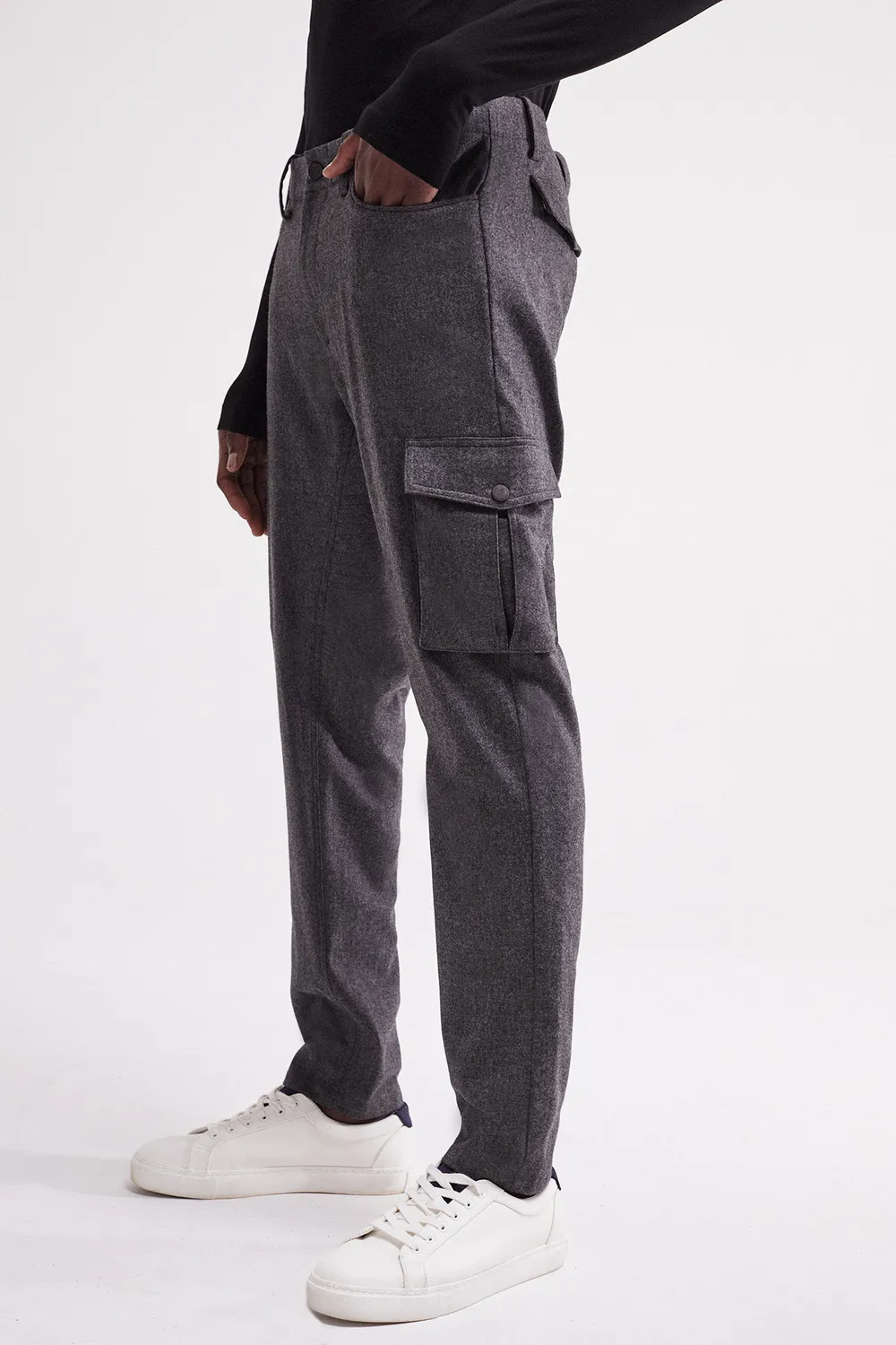 French Deal Cargo pantalon laine chèvre velours