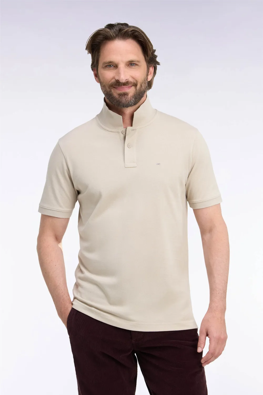 Eden Park polo manches courtes beige pima