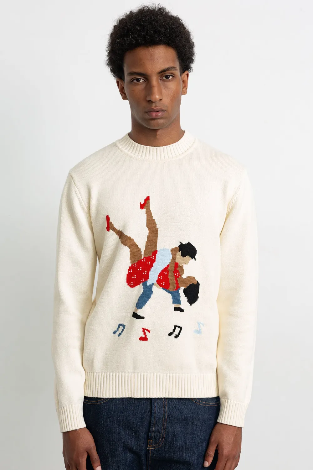 Edmmond Studios Groove Room pull écru coton intarsia