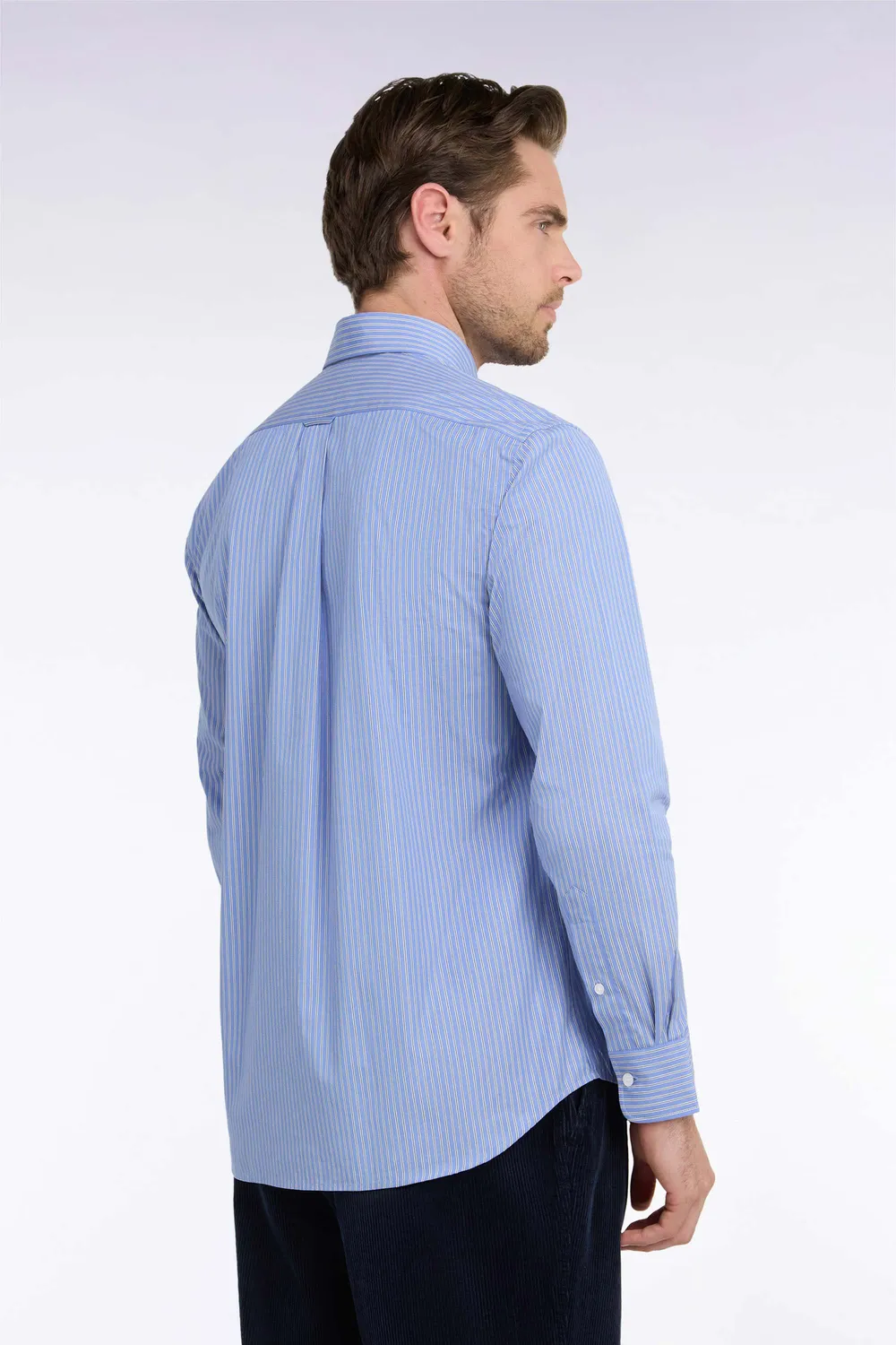 Eden Park chemise coton rayé ciel homme