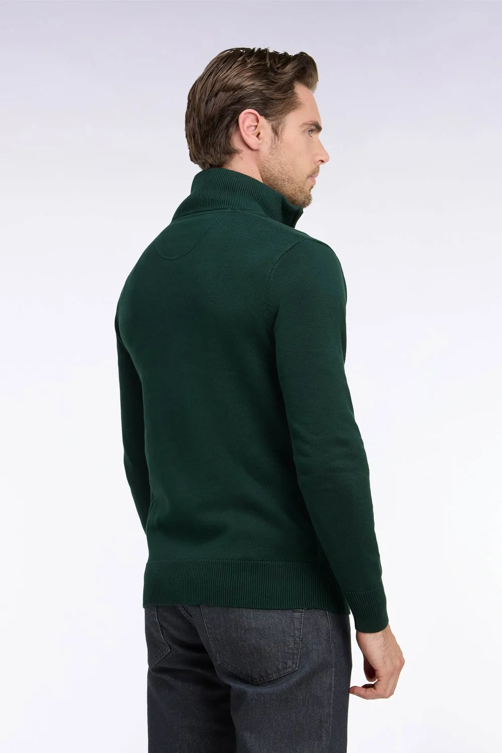 Eden Park pull col camionneur coton vert forêt regular