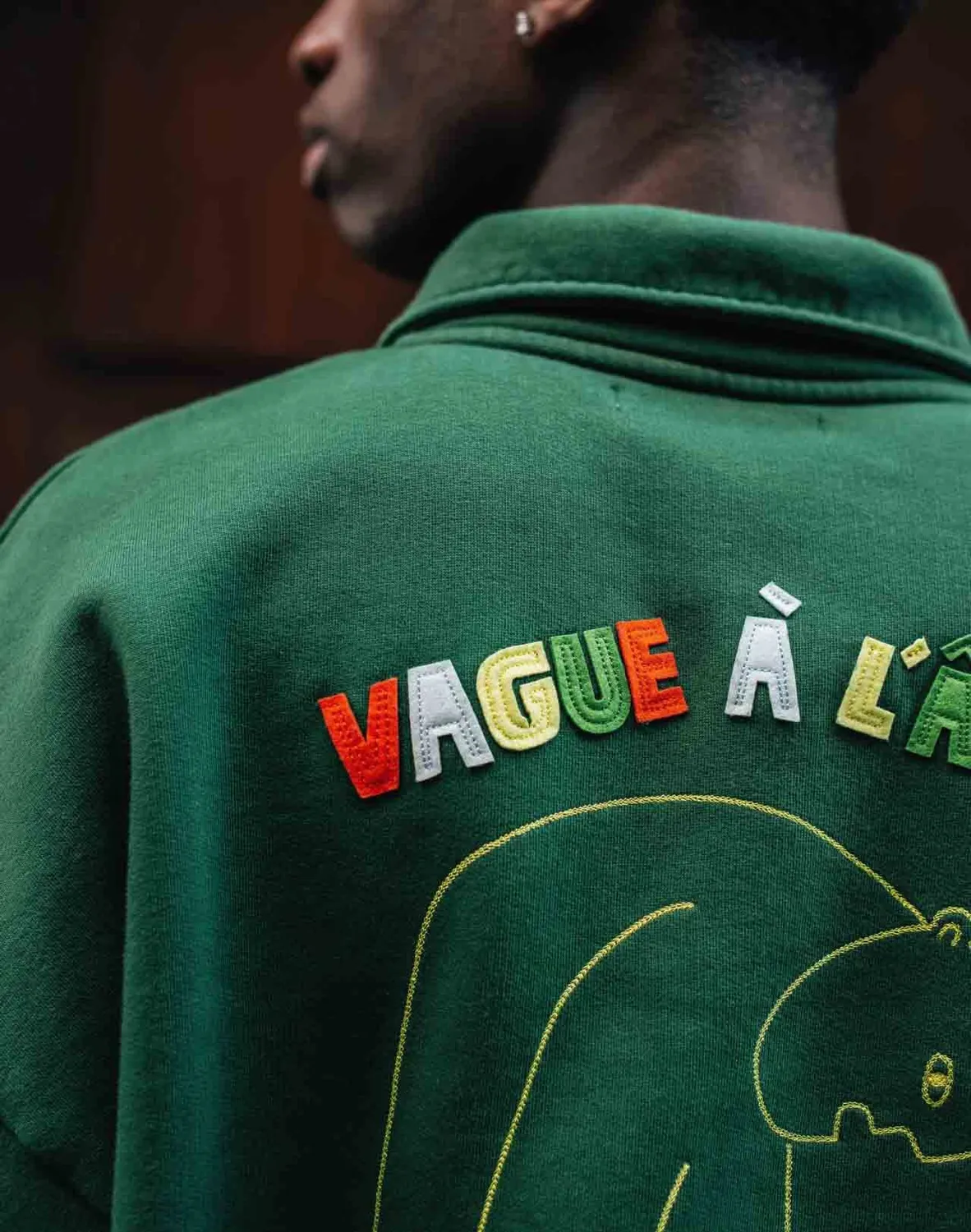 OLOW Manso sweat vert forêt imprimé artiste