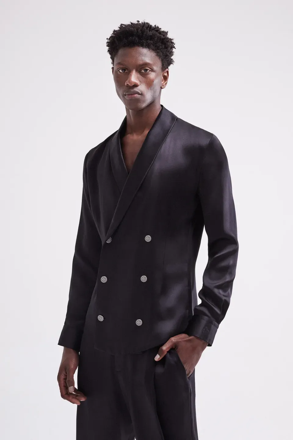 French Deal Prestige chemise soie col châle homme