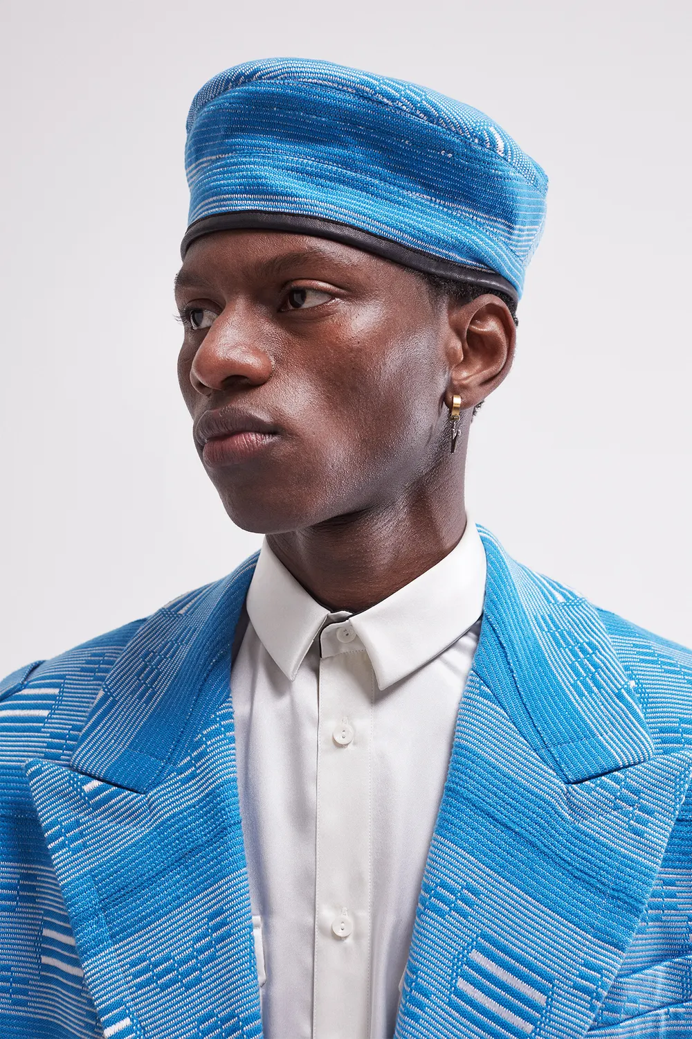 FRENCH DEAL Amiral manteau pagne Baoulé bleu coton