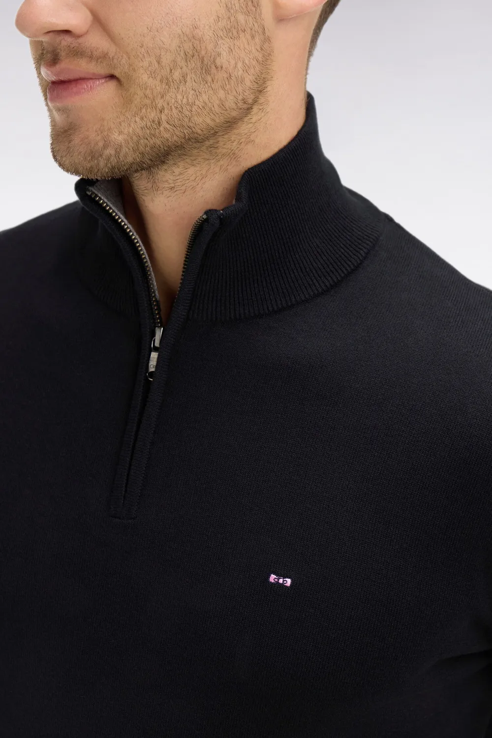 Eden Park pull col camionneur noir coton homme