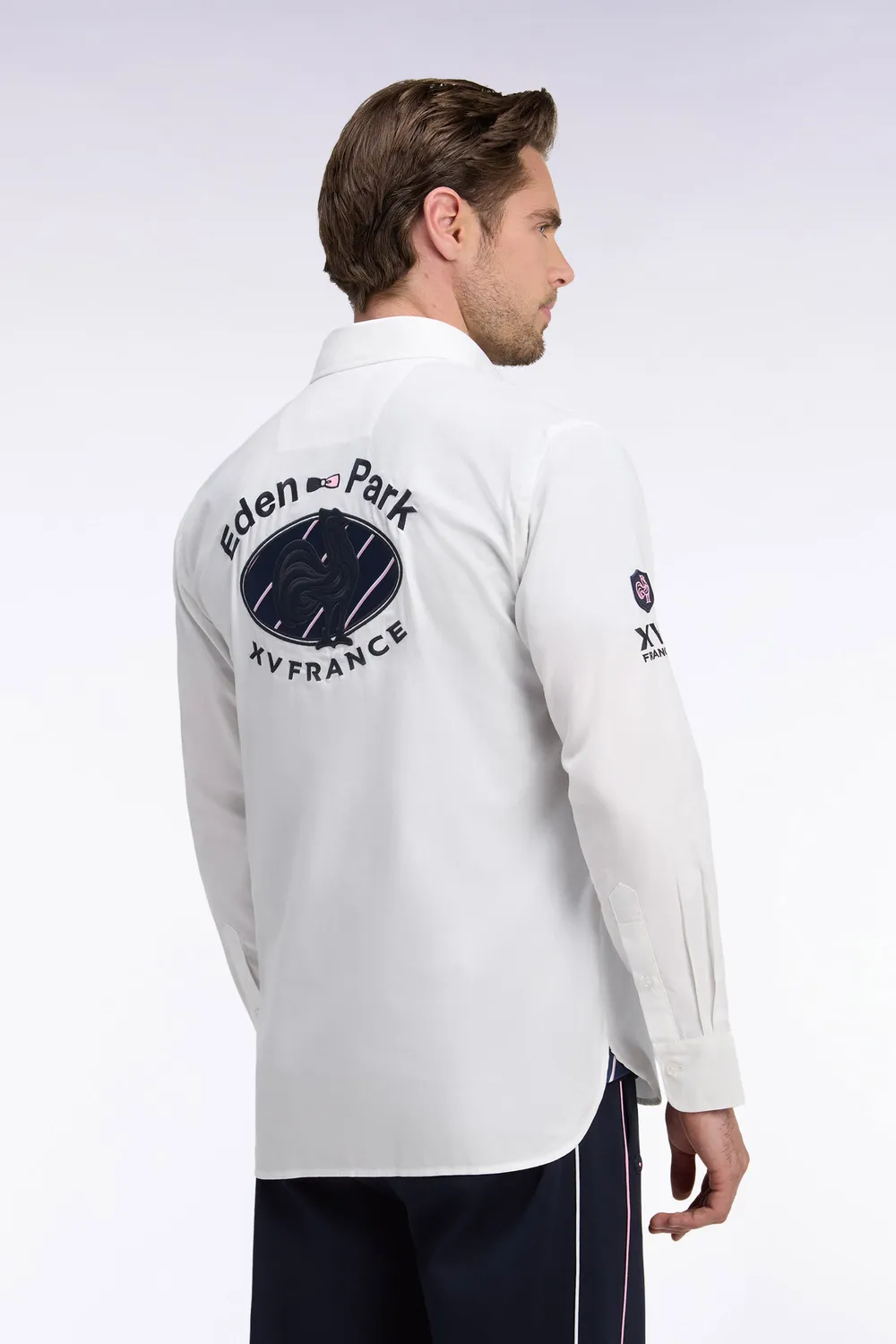 Eden Park XV de France chemise homme blanche coton coupe droite