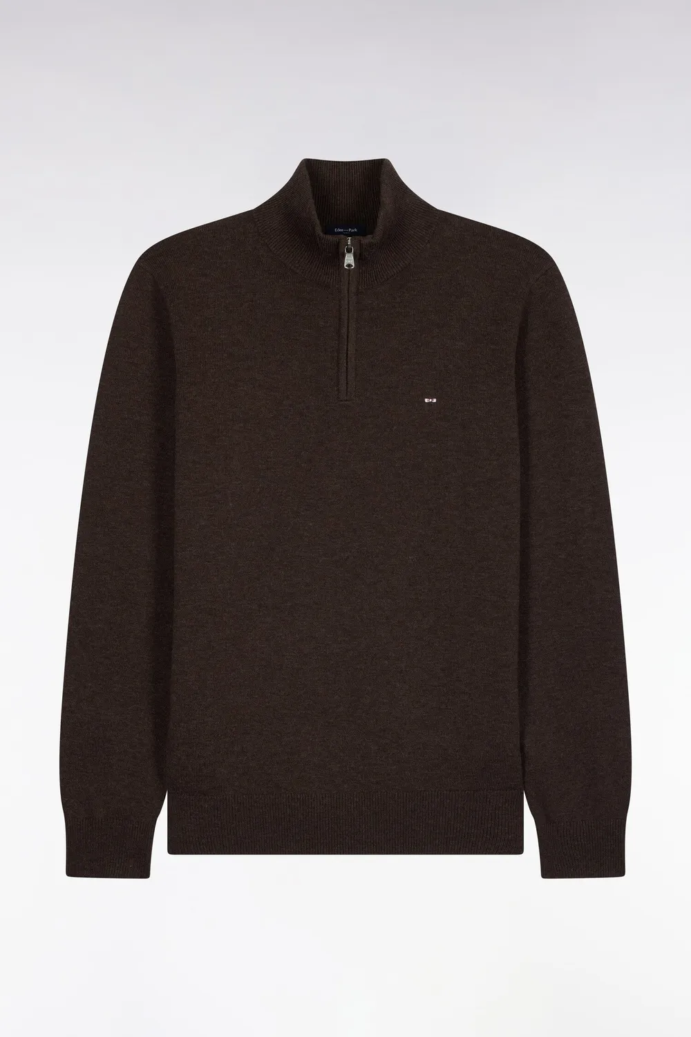 Eden Park pull camionneur marron laine et coton droit