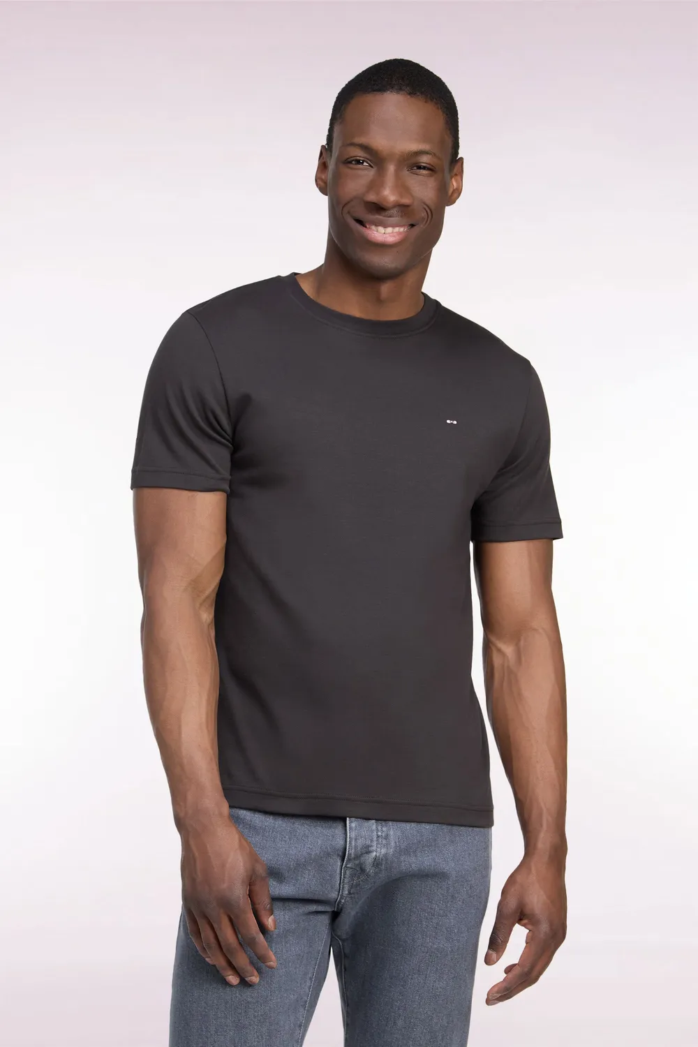 Eden Park t-shirt marron coton homme coupe droite