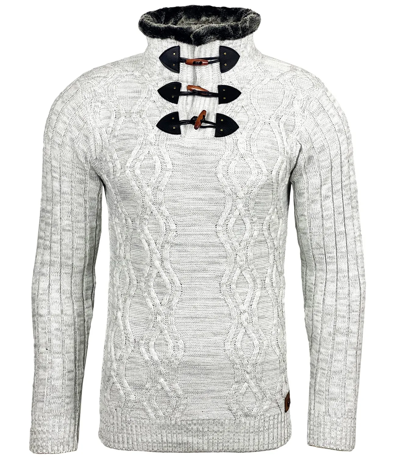 Subliminal Mode BX291 pull homme col montant noir grosse maille