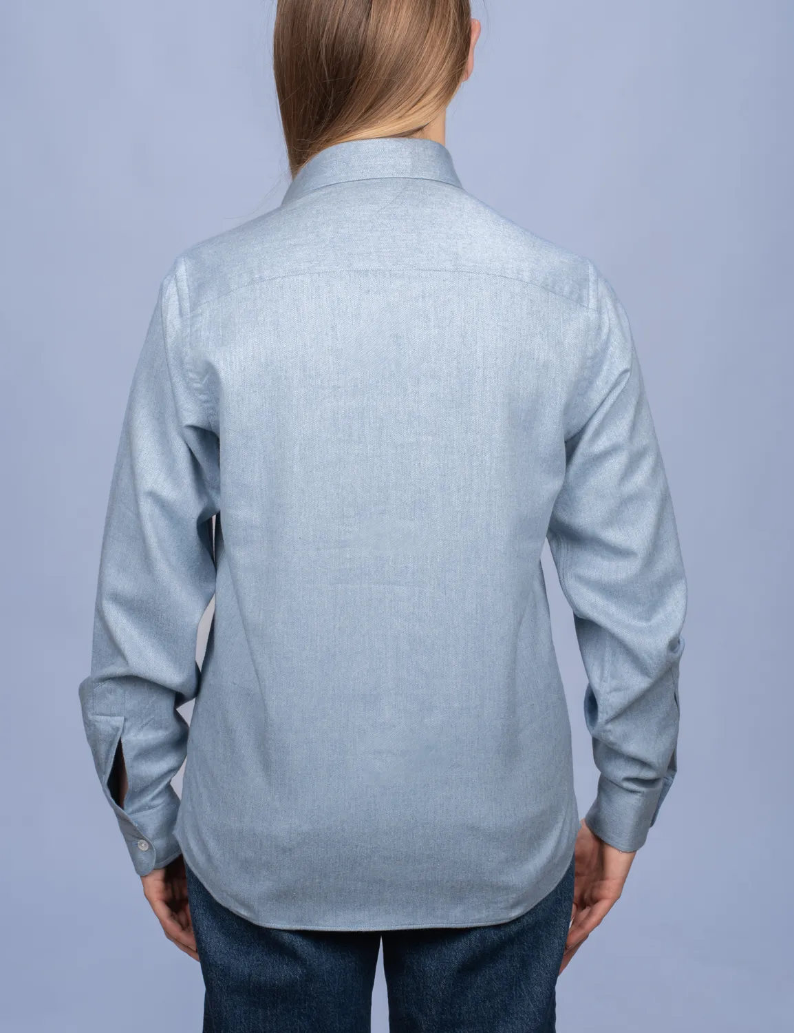 La Chemise Française Flanelle Chaude chemisier coton bleu glacier