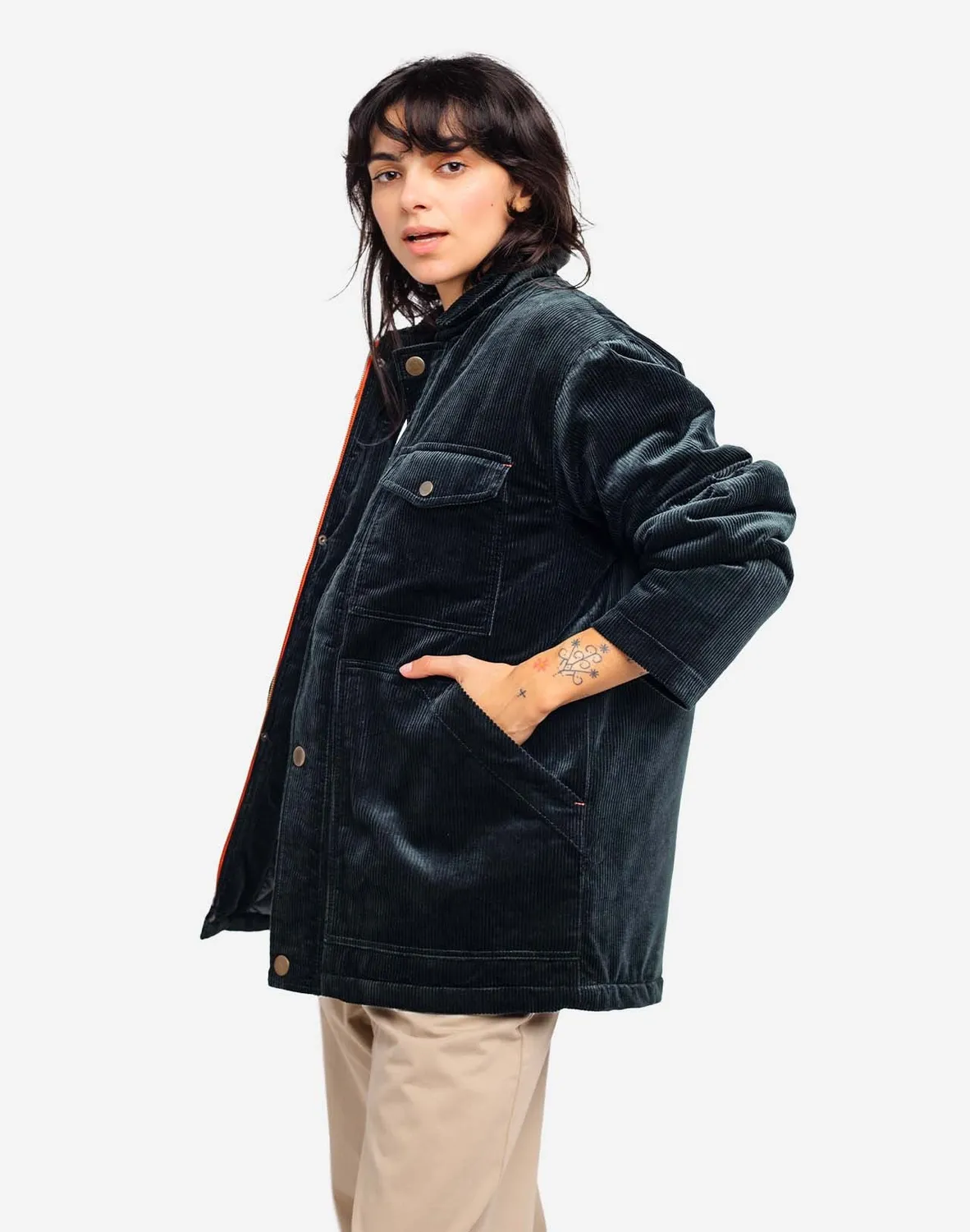OLOW Fergus manteau vert foncé velours