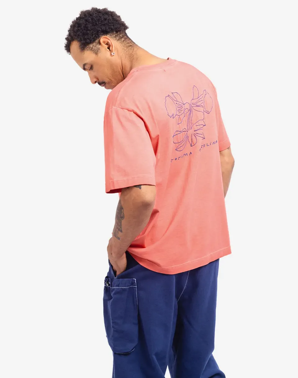 OLOW Cosima t-shirt rose minéral brodé
