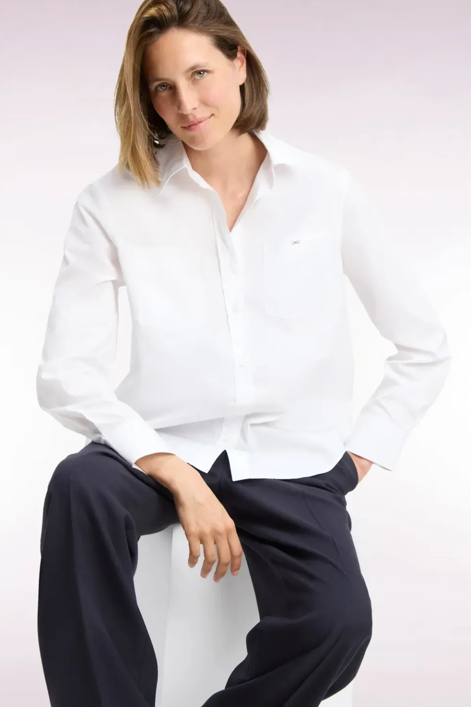 Eden Park Club chemise coton blanche femme 34-46 poches