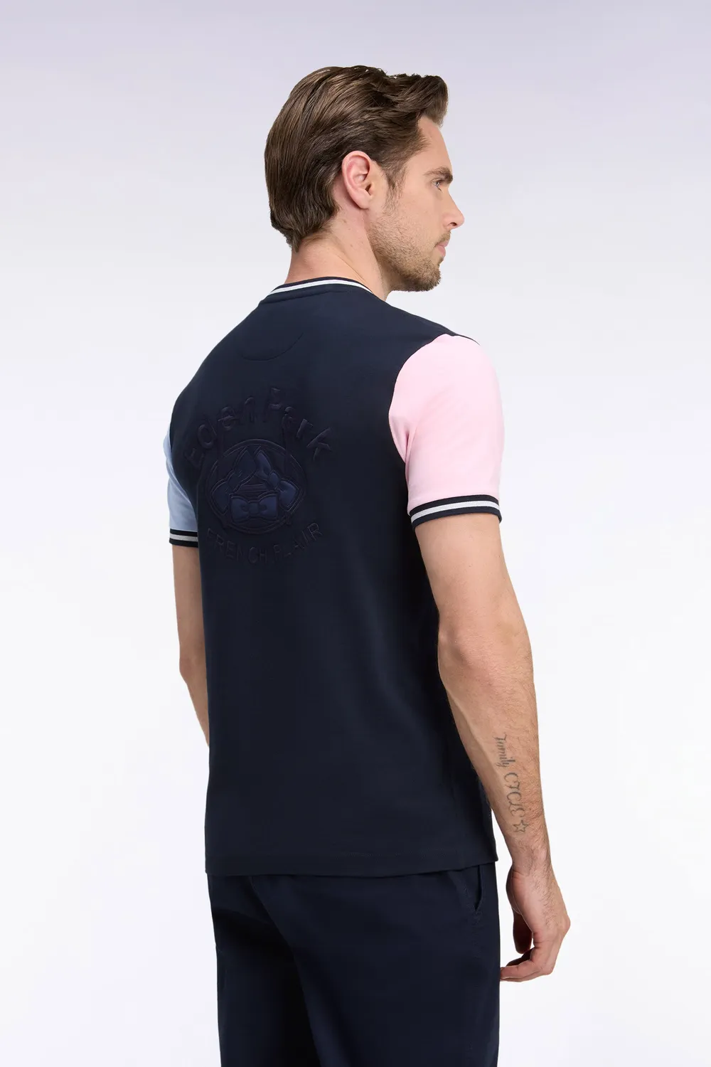 Eden Park H26MAITC0015 t-shirt tricolore coupe droite coton