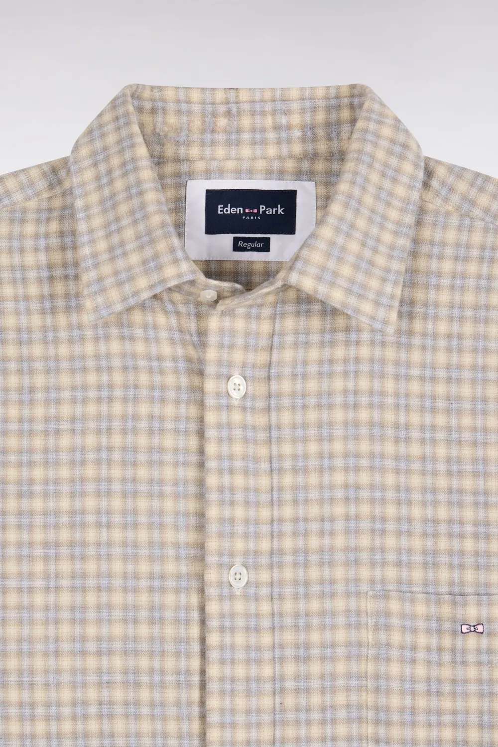 Eden Park Club Classique chemise coton carreaux écrue