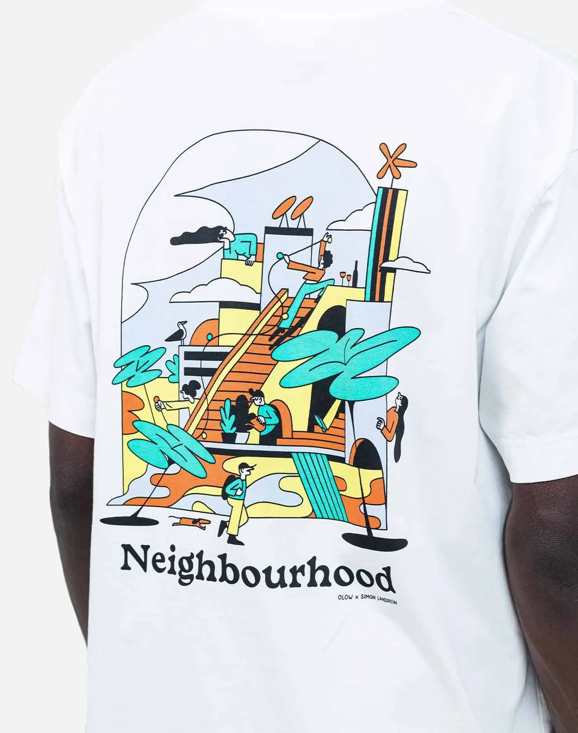 Olow Neighbourhood t-shirt écru ample coton bio