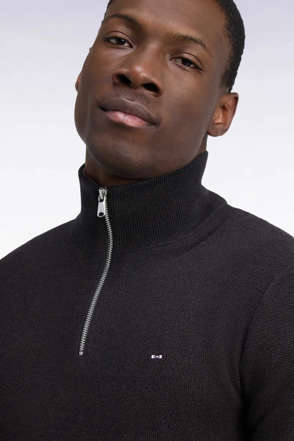 Eden Park pull camionneur marron coton nid d'abeille