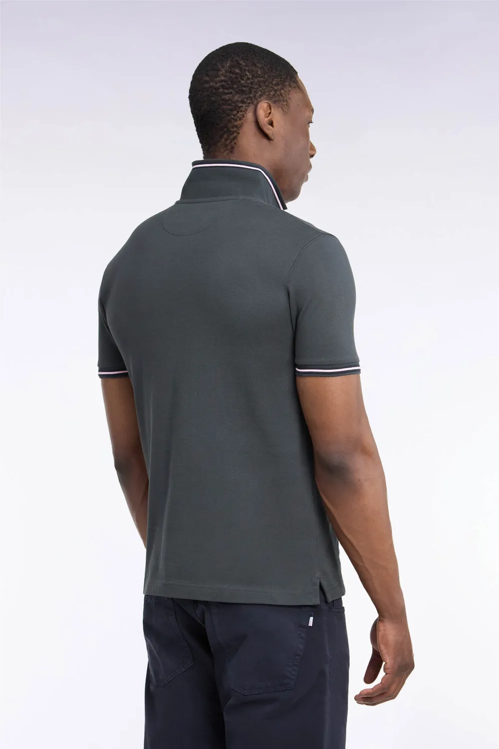 Eden Park polo piqué coton kaki coupe droite