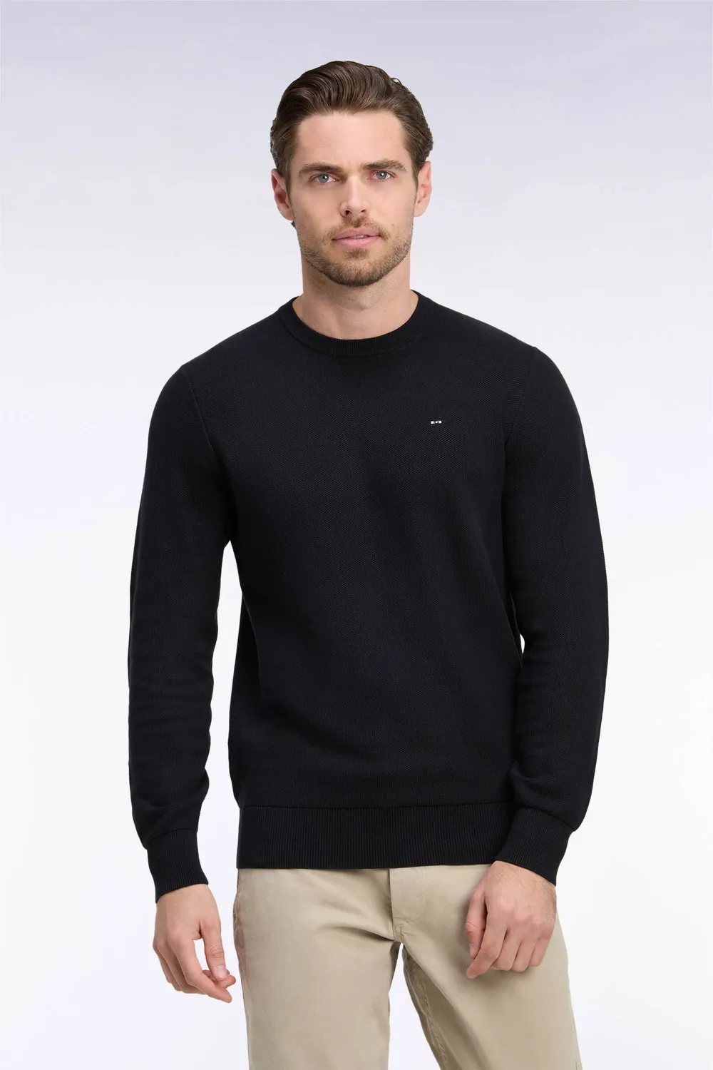Eden Park H26MAIPU0005 Pull Col Rond Noir Coton