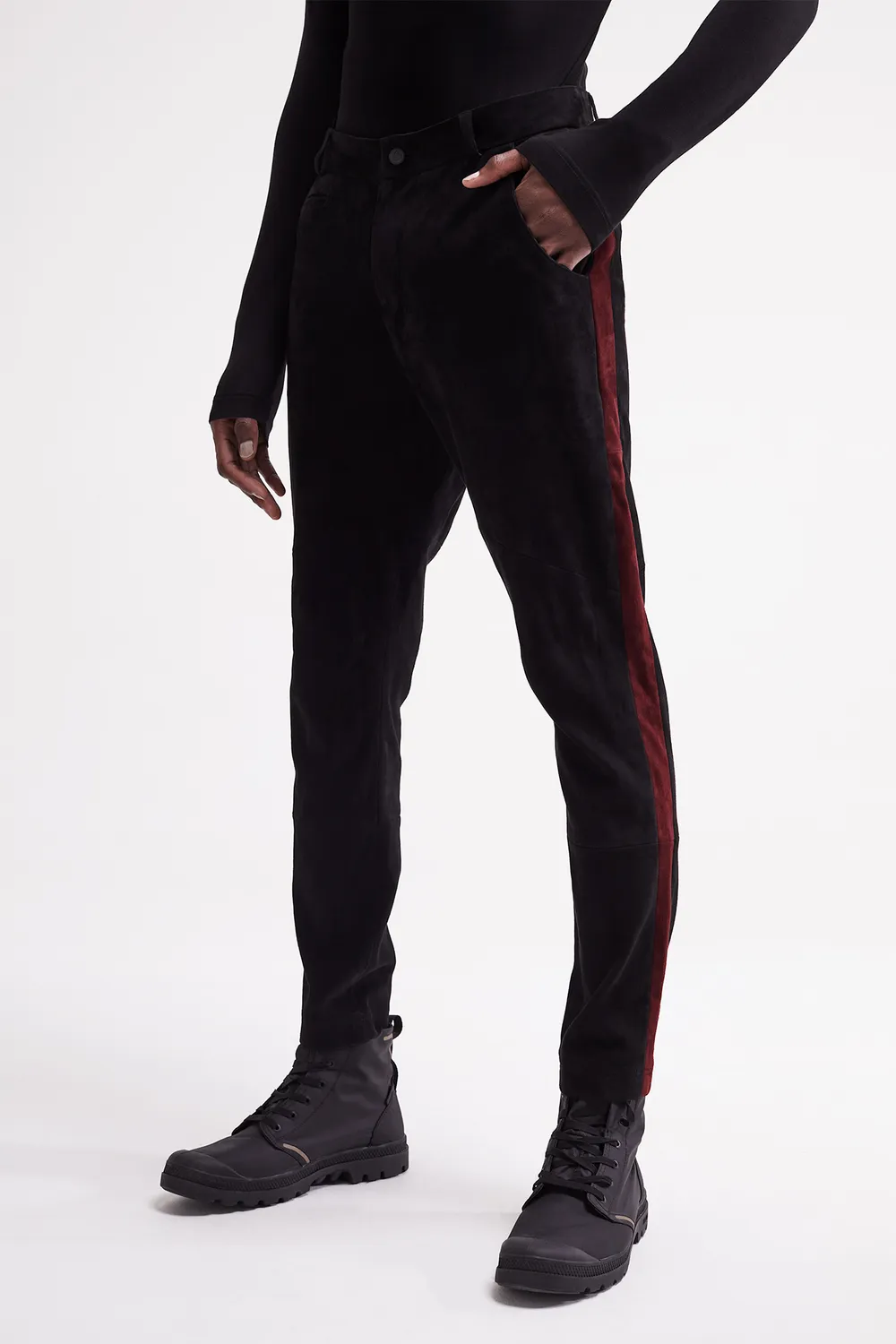 French Deal Old School Jog pantalon cuir bordeaux