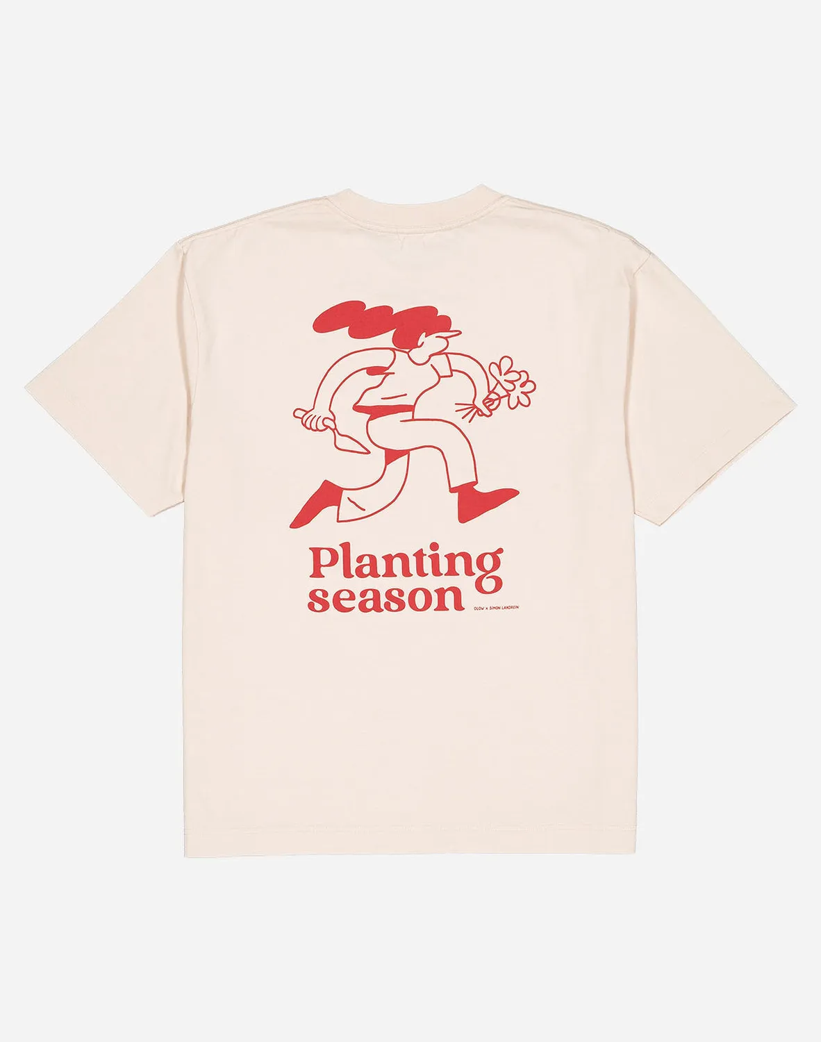 OLOW Planting t-shirt ample homme crème coton bio