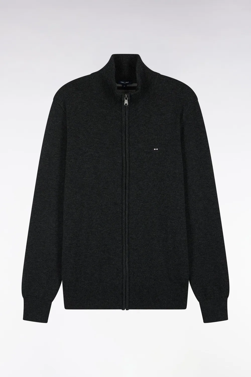 Eden Park H26MAICA0001 cardigan zippé gris laine coton