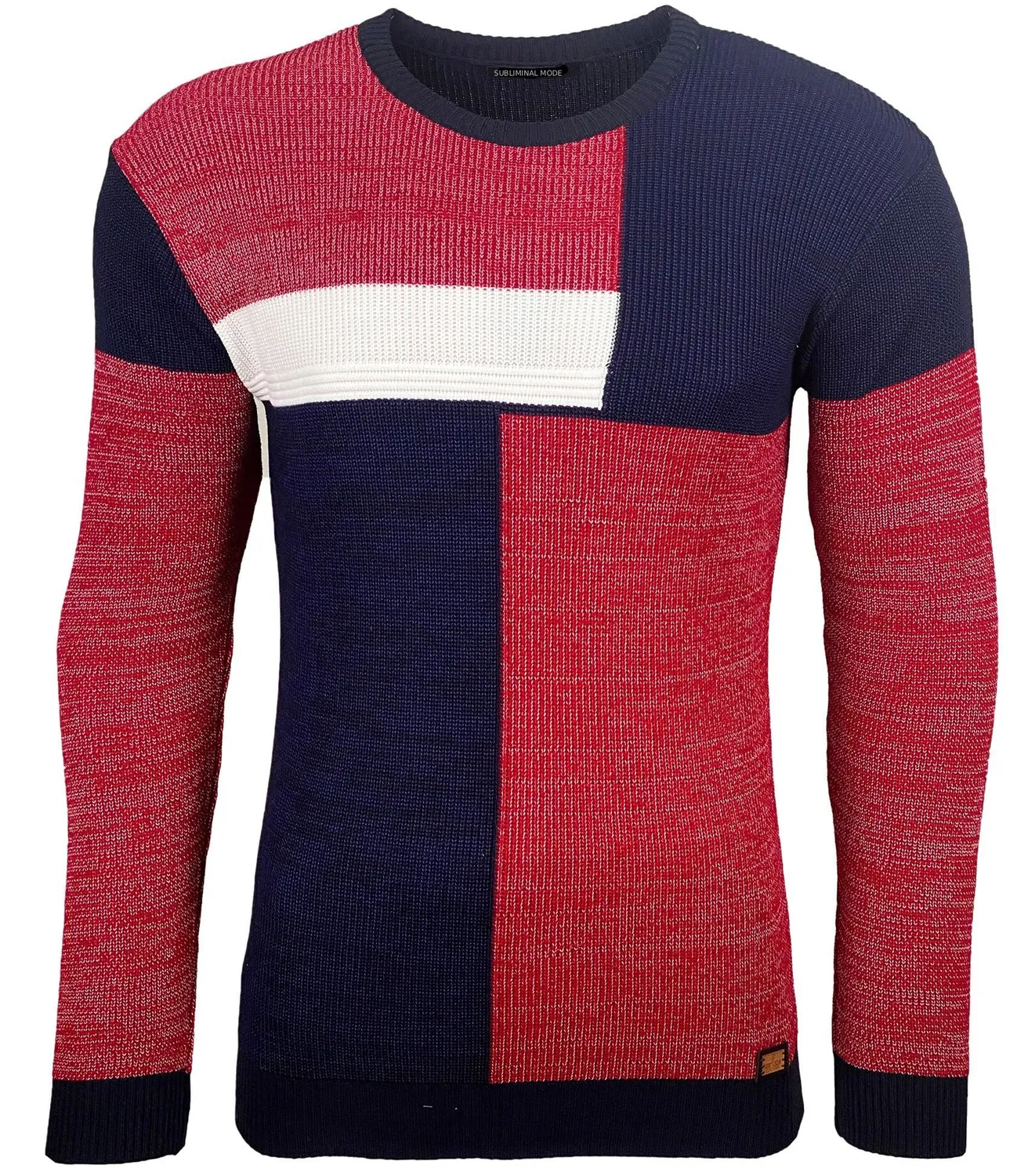 Subliminal Mode BX52288 pull col rond noir bicolore