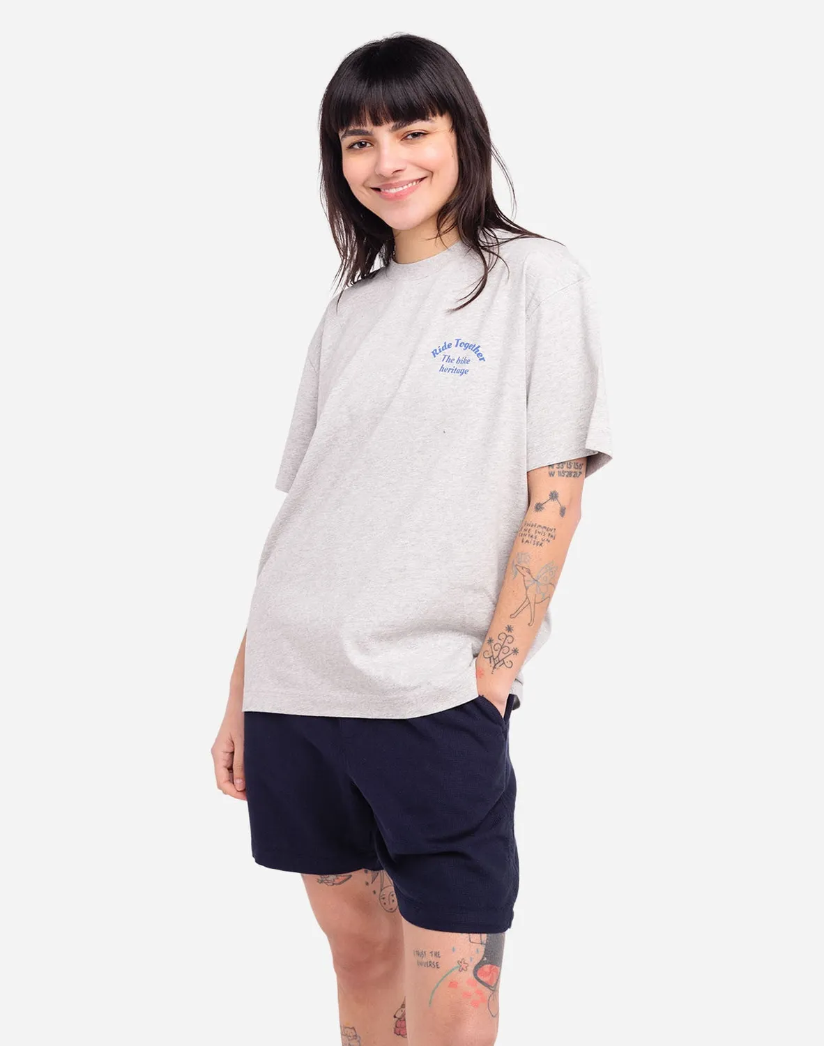 Olow Héritage t-shirt ample gris chiné bio