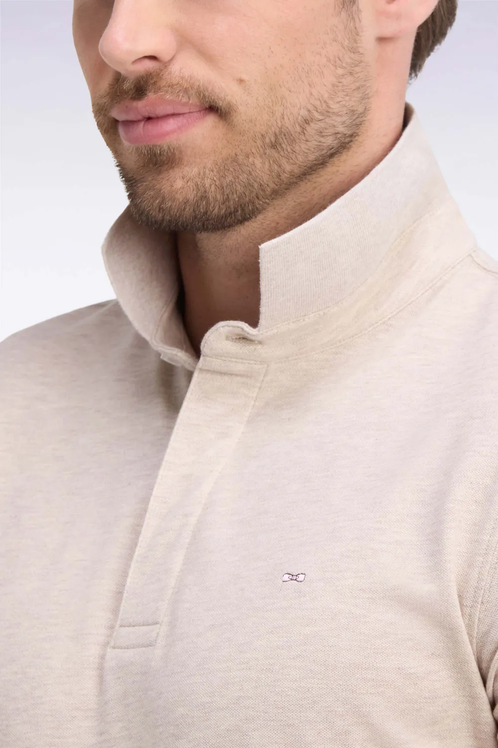 Eden Park polo beige ajusté stretch