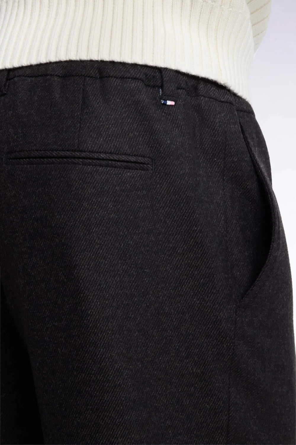 Eden Park Pantalon feutre marron taille élastiquée Modern