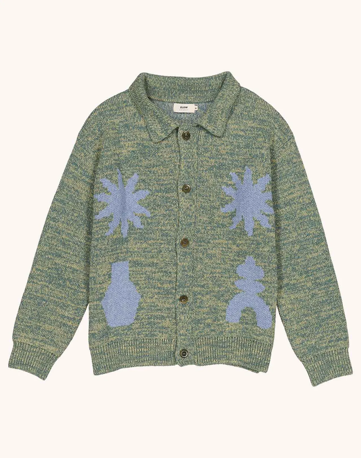Olow Kalama gilet homme vert émeraude chiné jacquard